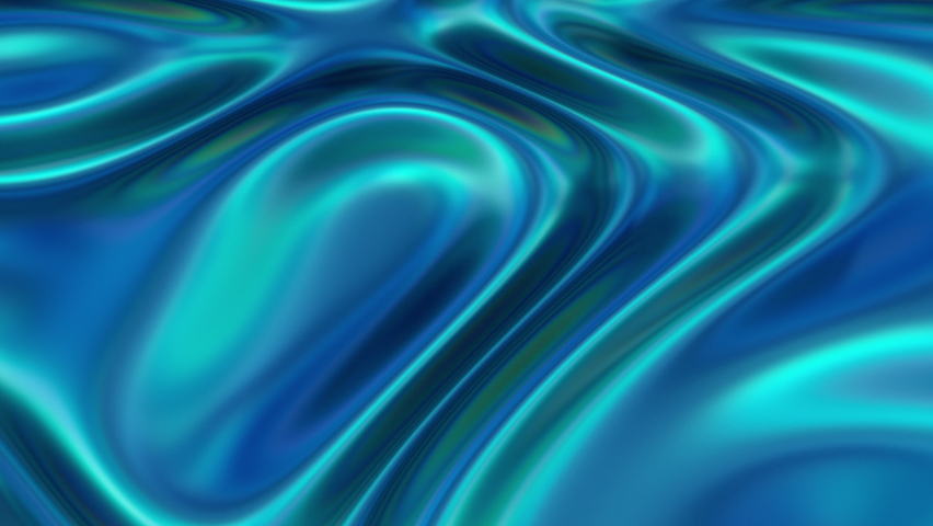 Stylish 3D Abstract Animation Color Wavy Smooth Wall. Concept Multicolor Liquid Pattern. Blue Wavy Reflection Surface Macro. Trendy Colorful Fluid Abstraction Flow. Beautiful Gradient Texture Art 4k Royalty-Free Stock Footage #1068017645