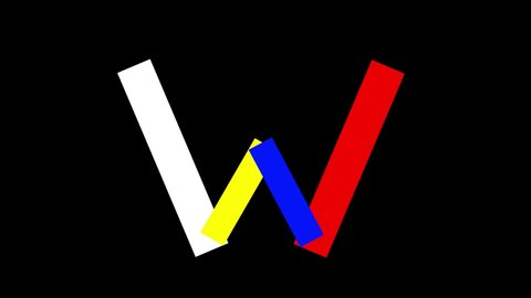 The letter W of the English alphabet. Hot email for overlay. animation
