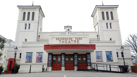 Eastbourne, East Sussex, UK - February 24th 2021: Devonshire Park theatre, Eastbourne