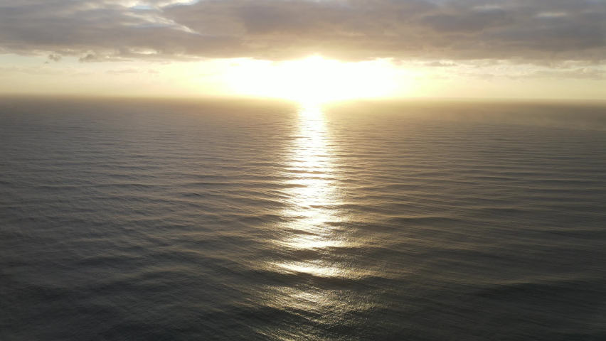 Sunset rising in the morning over the ocean