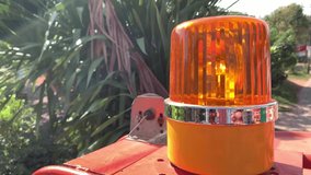 The warning lights installed on the roof of the electric repair car are working. - Powered by Shutterstock - Get 15% off with code: PIKWIZARD15