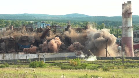 Explosion of Obsolete Industrial Buildings. Disposal of an Obsolete Metallurgical Plant.