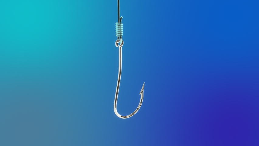 Fishing hook on blue background, phishing concept, financial fraud, data theft. Phishing attack, user data, credentials theft Royalty-Free Stock Footage #1068055652