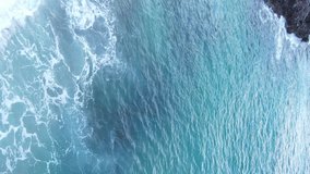 Vertical video sea near the coast - close-up of the coastal seascape. Slow motion