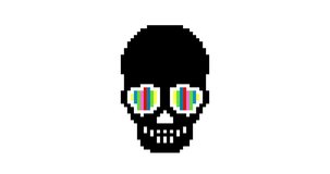 Skull animation. Pixel art 8 bit Loop