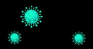Animation of Coronavirus Bacteria Cell Icon, 2019-nCoV COVID-19. Pixel art 8 bit virus Loop 