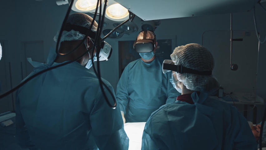 Surgeons Use Augmented Reality VR Glasses to Investigate Patient Lungs Status. Virus Detection 3d Animation. Future Advanced Technology. Hospital Futuristic Digital Concept. Artificial Intelligence Royalty-Free Stock Footage #1068074216