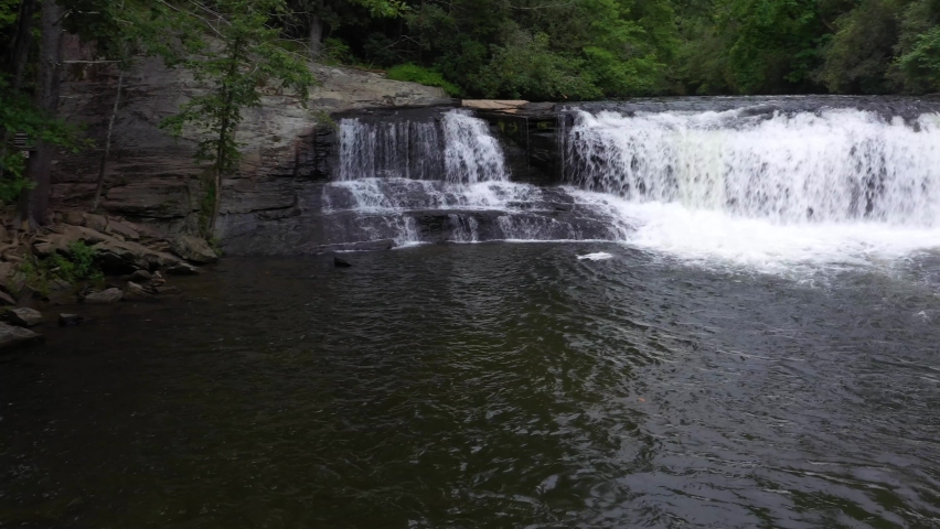 Beautiful Waterfall in Pisgah National Forest, North Carolina, USA Aerial