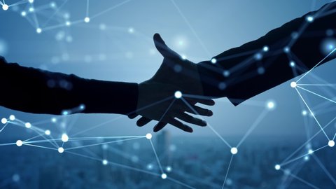 Business network concept. Teamwork. Partner ship. Shaking hands.