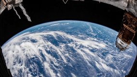 Beautiful 4K time lapse of Earth seen from space through a fish eye lens. Image courtesy of NASA.