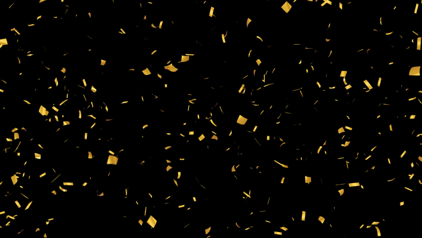 Gold Confetti Animation with QuickTime Prores 4444 Alpha Channel. NOT: Color, Resolution and Quality in the preview video may not be good because of very low size and Resolution. | Shutterstock HD Video #1068086495
