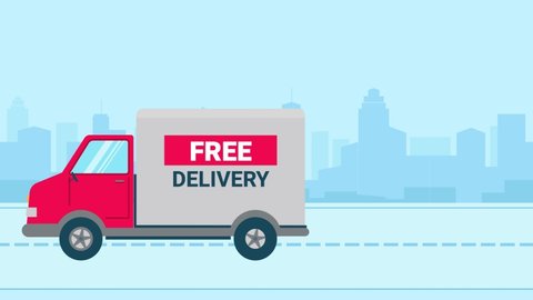 Free Delivery Services Concept 4k Animation Stock Footage Video (100% ...