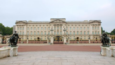 Lockdown in London, deserted Buckingham Palace, during the COVID-19 pandemic 2020.