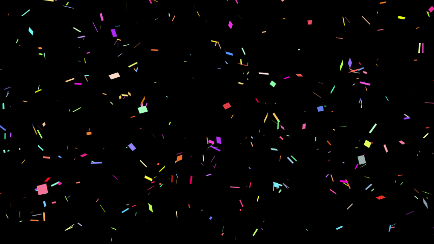 Falling Colorful Confetti Particles with QuickTime Alpha Channel Prores4444. NOT: Color, Resolution and Quality in the preview video may not be good because of very low size and Resolution.