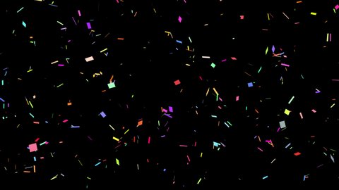 Falling Colorful Confetti Particles with QuickTime Alpha Channel Prores4444. NOT: Color, Resolution and Quality in the preview video may not be good because of very low size and Resolution.