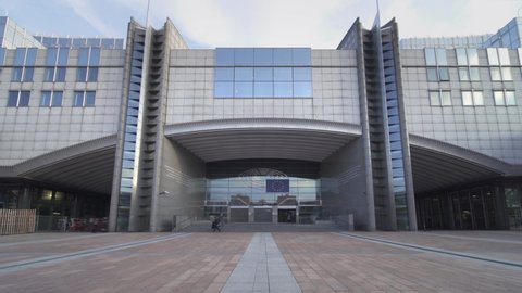 European Parliament in Brussels, office where EU laws are discussed by elected politicians