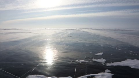 Endless Ice Desert Frozen Baikal Lake Stock Footage Video (100% Royalty ...