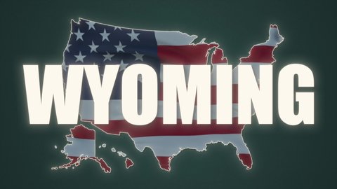 Wyoming US federal state border map outline