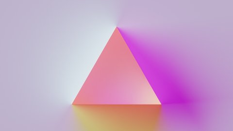 Neon color gradient visuals. Fluorescent light emission. Shadow edge animation. 3d rendered low poly shape.