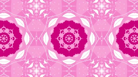 Kaleioscope pink love background Pattern, kaleidoscope 4k video - stock video