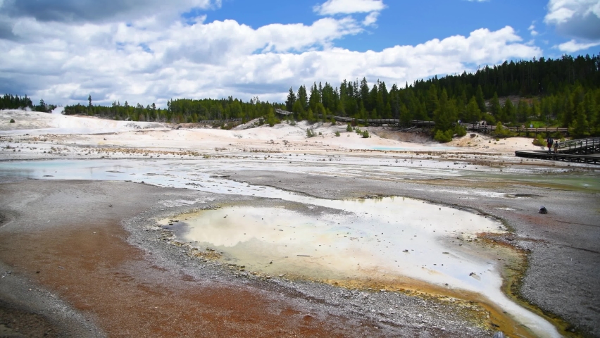 Yellowstone National Park, Wyoming. Norris Geyser Basin in summer season