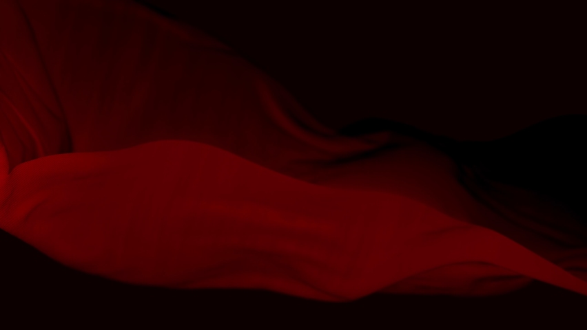 4k Red wave satin fabric loop background.Wavy silk cloth fluttering in the wind.tenderness and airiness.3D digital animation of seamless flag waving ribbon streamer riband.  Royalty-Free Stock Footage #1068137579