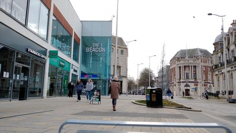 Eastbourne, East Sussex, UK - February 25th 2021: Beacon shopping centre, high street
