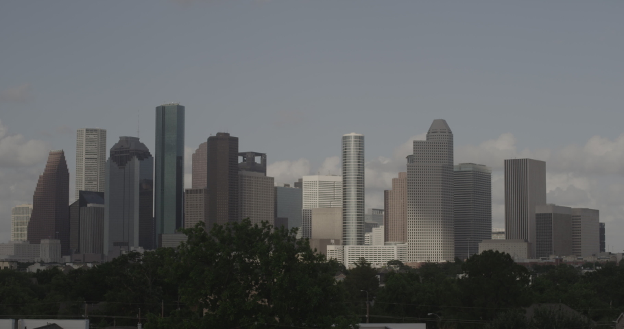 Timelapse of a Houston skyline in a sunny day