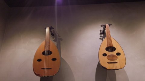 Middle Eastern Oud displayed on a wall | Musical instrument and traditional tool featured in Turkish and Arabic music