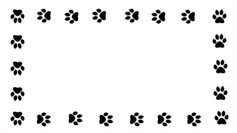 Dog Paw Prints Border On White Stock Vector (Royalty Free) 261777635 ...