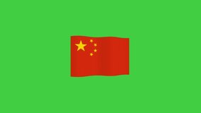 Animated green screen of the flag fluttering