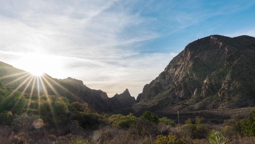 4K Texas Time Lapse Texas Landscape Sunset Sunrise Hyperlapse Chisos Basin