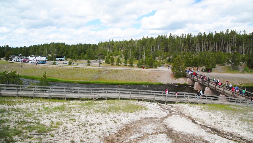 Yellowstone National Park, Wyoming. Firehole River in summer season