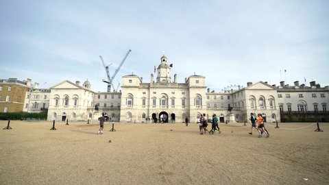 Horse Guards historic building in St. James Park, London, United Kingdom. Taken on 20 November 2019.