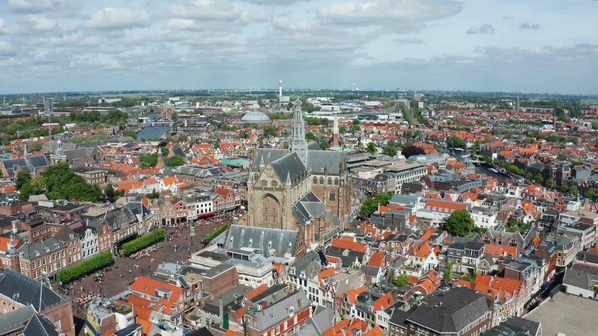 Aerial view of Haarlem,  Netherlands