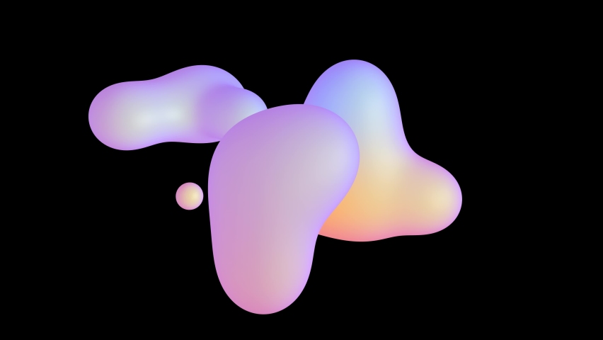 Transformation of the simple molecular form of an object. Colorful color style.