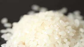 White rice close-up rotating video