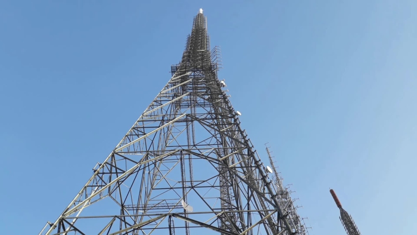 Radio tower and sky. Istanbul Turkey 2017