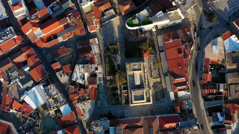 Overhead footage of Old Town of Limassol, Cyprus