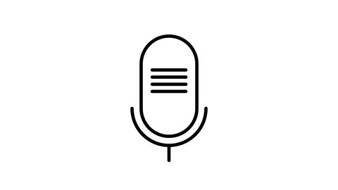 Podcast microphone drop down playful animation.