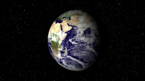Earth Globe Seen from Space Over Africa Europe and America Rotating Slowly