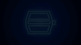 Glowing neon line Bicycle pedal icon isolated on black background. 4K Video motion graphic animation.