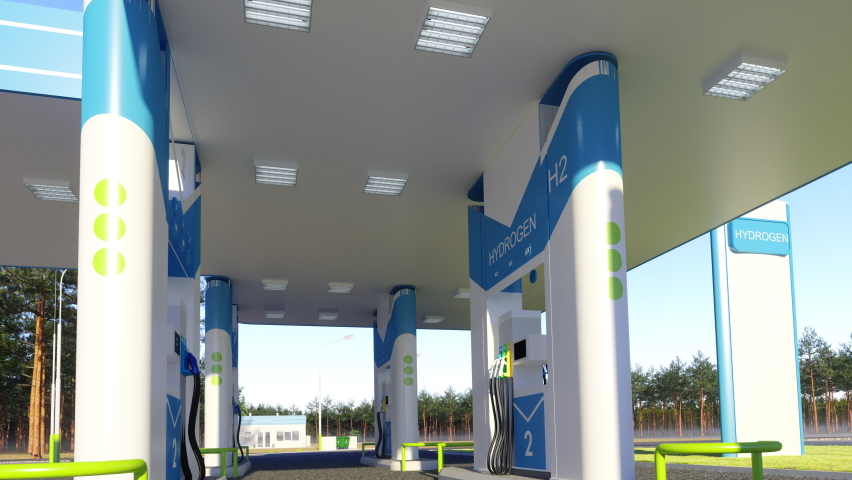 3d Rendering of Hydrogen Refueling The Car On The Filling Station For Eco Friendly Transport | Shutterstock HD Video #1068254660