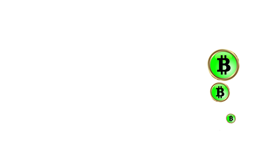 Animated icon with a bitcoin simbol pop-up icons one by one on a white and empty background.