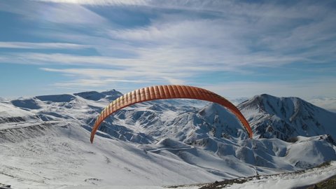 Paragliding in Palandoken Mountain Erzurum Turkey
