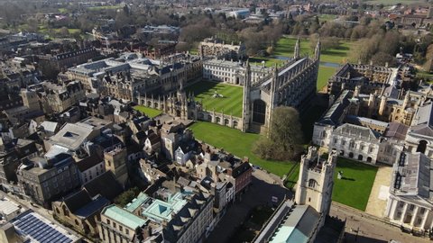 Stunning Aerial View of Cambridge UK, United Kingdom 2021