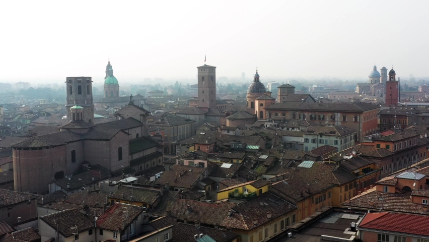 Aerial view of the Reggio Emilia town center, Emilia Romagna, Italy