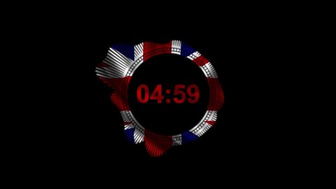 Five minute timer with Flag of the United Kingdom