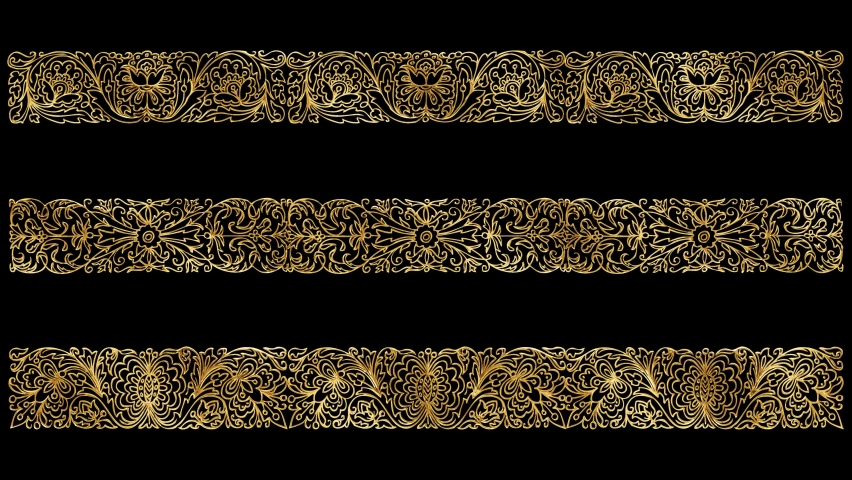 Korea Traditional Vintage Gold Pattern Stock Footage Video (100% ...