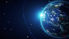 4K technologic earth globe map (loopable)